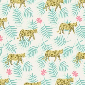 2-5830 - Papel Pintado infantil leopardos flores