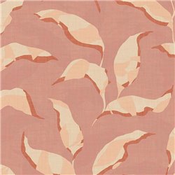 2-5860 - Papel Pintado hojas pintadas a mano rosado