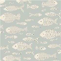 2-5864 - Papel Pintado infantil peces verde pastel
