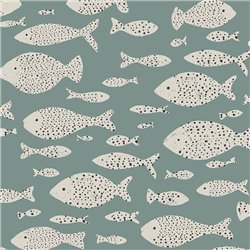 2-5865 - Papel Pintado infantil peces verde