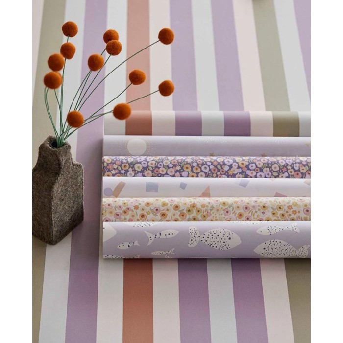 2-5887 - Papel Pintado infantil florecillas rosa/blanco
