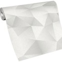 2-5033 - Papel pintado moderno patrón diamante blanco