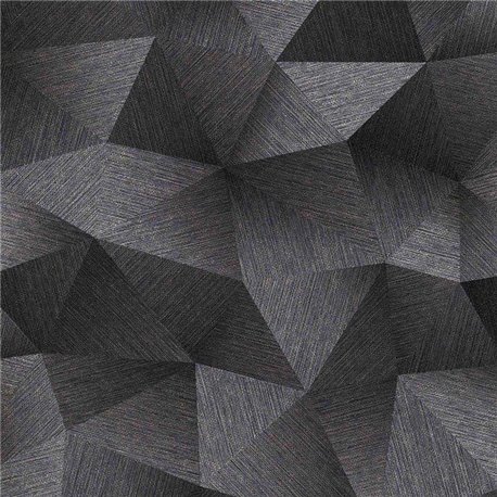 2-5034 - Papel pintado geométrico negro 3D 