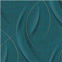 2-5037 - Papel pintado moderno rayas curvas turquesa