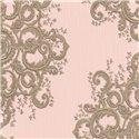 2-5061 - Papel pintado barroco ornamentos rosa dorado