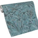 2-5096 - Papel pintado floral turquesa papiro fresco