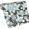 2-5156 - Papel pintado estampado floral azul oscuro