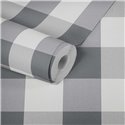 2-5166 - Papel Pintado cuadros grises efecto textil