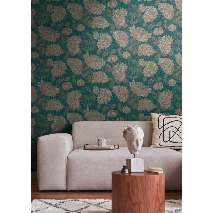 2-5594 - Papel Pintado flores efecto pared brillo