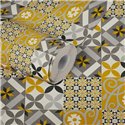 Papel pintado mosaico azulejos amarillo