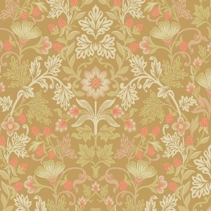 2-5730 - Papel Pintado floral amarillo ocre